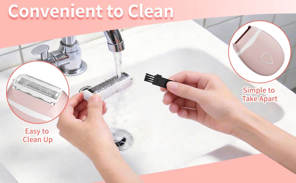 Facial Hair Remover for Women  Wet Dry Use Electric Shaver Portable Bikini Trimmer for Face,Legs,Underarms and Bikini Line
