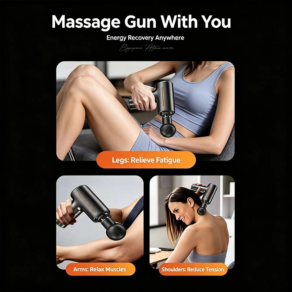 Mini Handheld Massage Gun, 3-Speed Settings, Myofascial Massage Gun, USB Rechargeable, 200 grams, Portable, Designed for the Gym