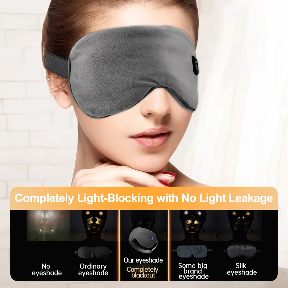 Cordless Heated Eye Mask - 3 Levels Hot Compress, Intelligent Timing Electric Mask for Dry Eyes Relief & Sleeping