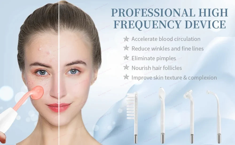 High Frequency Facial  Massage Wand Home Use Skincare Device High Frequency Beauty Care Machine