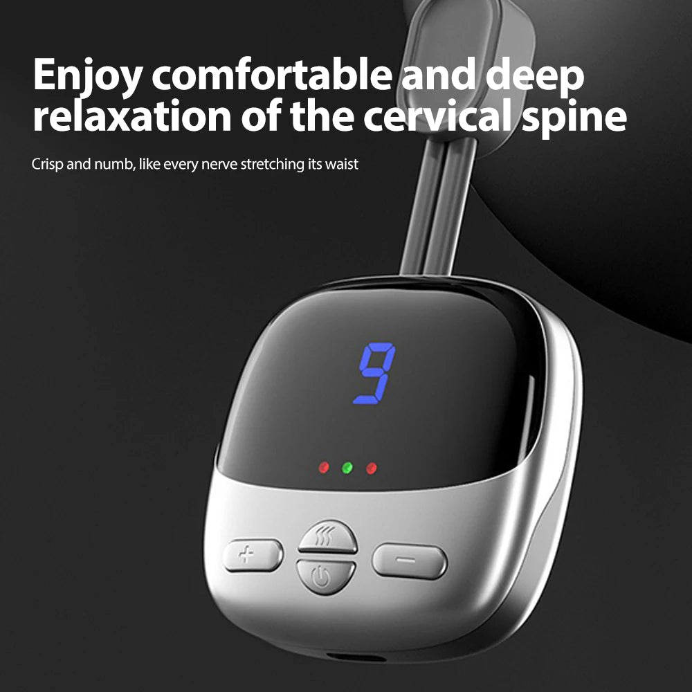 Mini Hanging Neck Massager Portable Muscle Stimulator Hot Compress Pulse Neck Massager Rechargeable Cervical Spine Massager