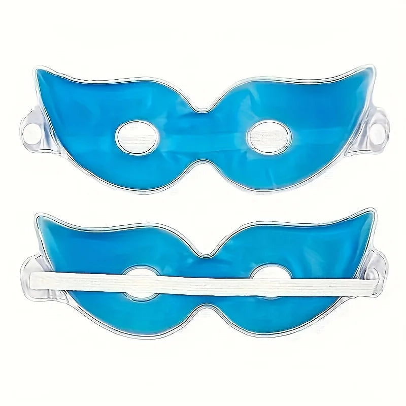 Gel Eye Mask for Cold & Hot Therapy, Reusable Cooling Eye Mask with Eye Holes, Reduces Puffiness, Dark Circles, Migraine