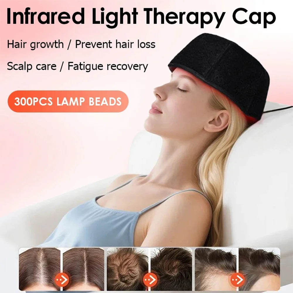 NEW 100LEDs Red Light Therapy For Hair Fast Growth Cap 3in1  Infrared Light 660nm 850nm Therapy Device For Hair Loss Treatment