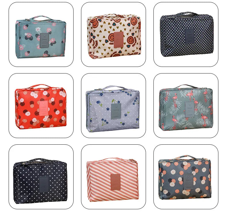 Waterproof Makeup & Toiletries Travel Bag for Women - Portable Cosmetic Organizer