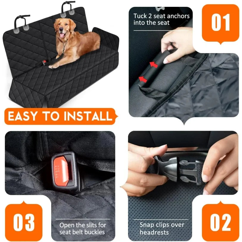 Dog Car Seat Cover, Back Seat Cover for Dogs Pet Car Seat Protector Waterproof Bench Car Seat Cover, Non-Slip Reat Seat Cover