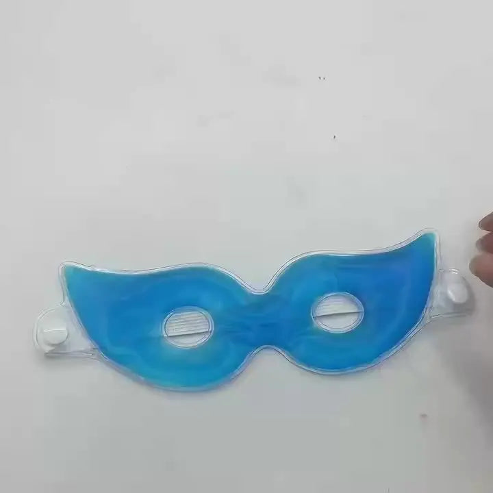 Gel Eye Mask for Cold & Hot Therapy, Reusable Cooling Eye Mask with Eye Holes, Reduces Puffiness, Dark Circles, Migraine