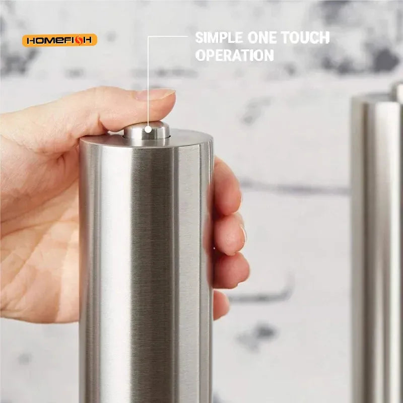 Electric Salt Pepper Grinder Set One Handed Operation Stainless Steel Spice Mill With Light Automatic Pepper Grinde for Kitchen
