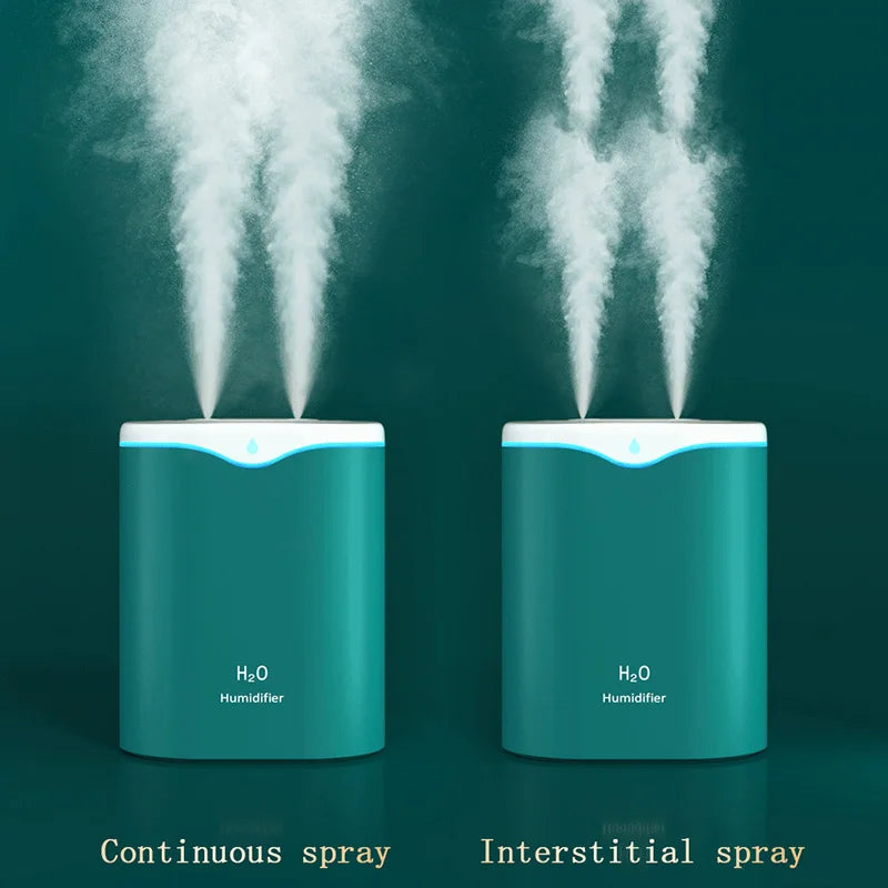 Air Humidifier 2L Large Capacity Double Spray Port Home Office Essential Oil Humidifiers USB Aroma Diffuser Mist Maker Purifier