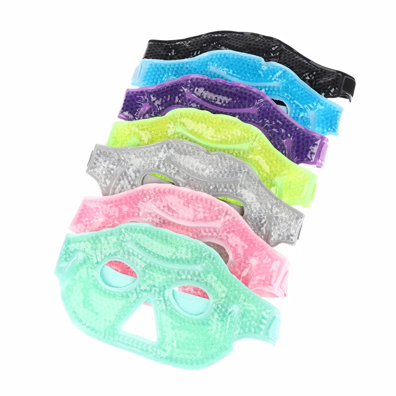 Reusable Cooling Eye Mask with Gel Beads - Visible Cold Compress for Puffy & Dry Eyes, SPA Care Essential