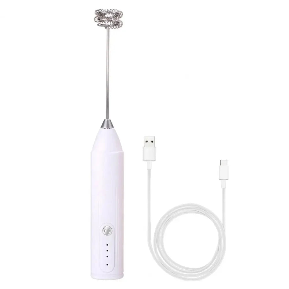 Electric milk frother, handheld egg beater, milk coffee mixer, 3-speed dual stick rechargeable cream frother, food mixer