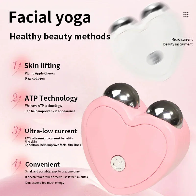 Face Lifting Machine Facial Microcurrent Roller Massager Skin Tightening Rejuvenation Anti Wrinkle Firming Vibration Beauty Care