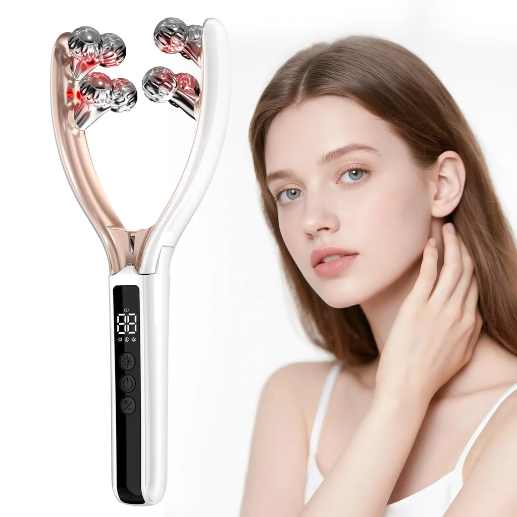 Facial Massager Microcurrent Facial Slimming Massager Slimming Massager for Face and Neck V‑Shape Lifting Roller Microcurrents
