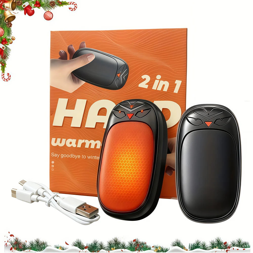 Hand Warmers 2000mAh*2 Rechargeable 2 Pack Electric Handwarmers Hand Warmer Heater Christmas Outdoors Hunting Golf Camping