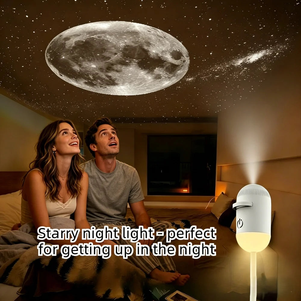 Galaxy Star Projector 2 in 1 Night Light Home Background Atmosphere Lamp Perfect Gift for Boyfriend & Girlfriend