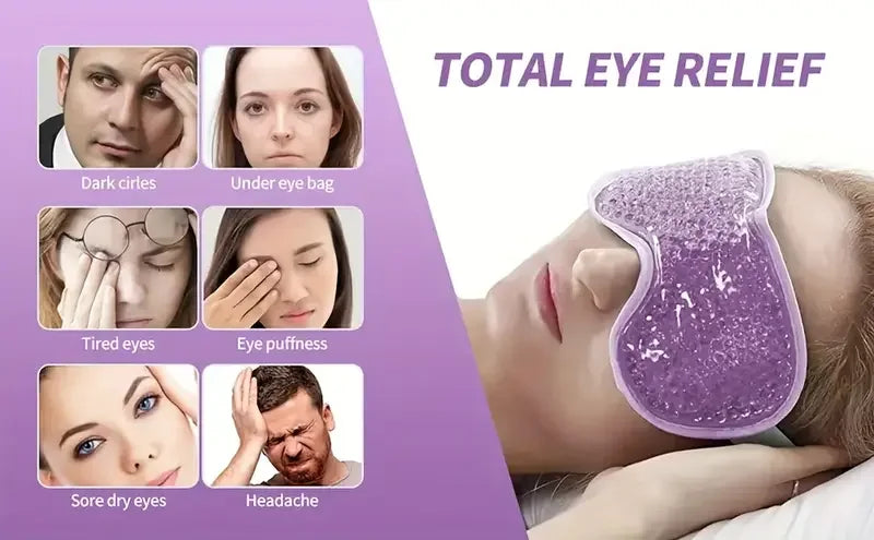 Reusable Cooling Eye Mask for Puffy Eyes, Migraine Relief, and Eye Fatigue - Gel Eye Mask with Cold Therapy and Eye Ice Pack
