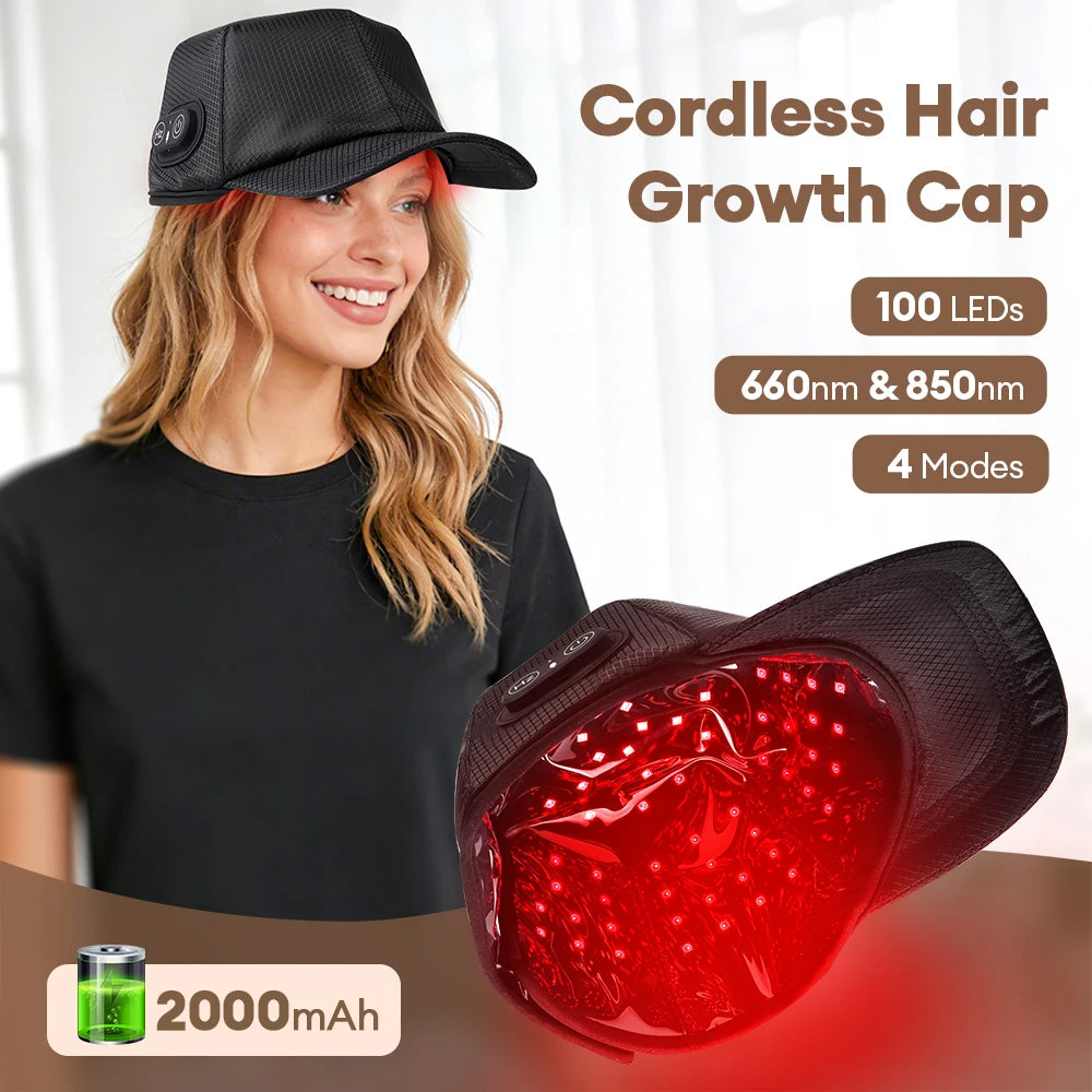 Red Light 650nm+850nm Infrared Hair Growth Cap Hair Loss Treatment Hat Anti Hair Loss Restore Hair Thickness Hair Regrowth Care