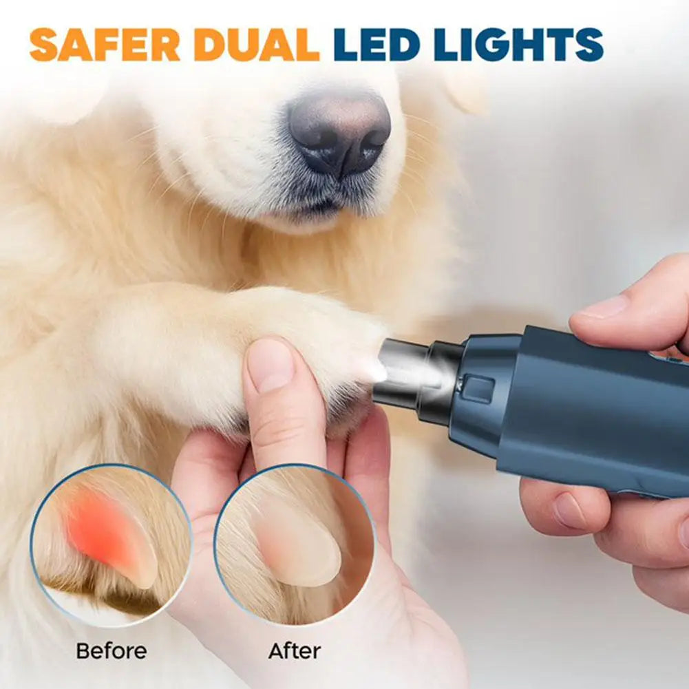 Electric Pet Nail Grinder 5 Speed, Low Noise, Rechargeable For Dogs & Cats, Professional Pet Nail Trimmer Grooming Tool