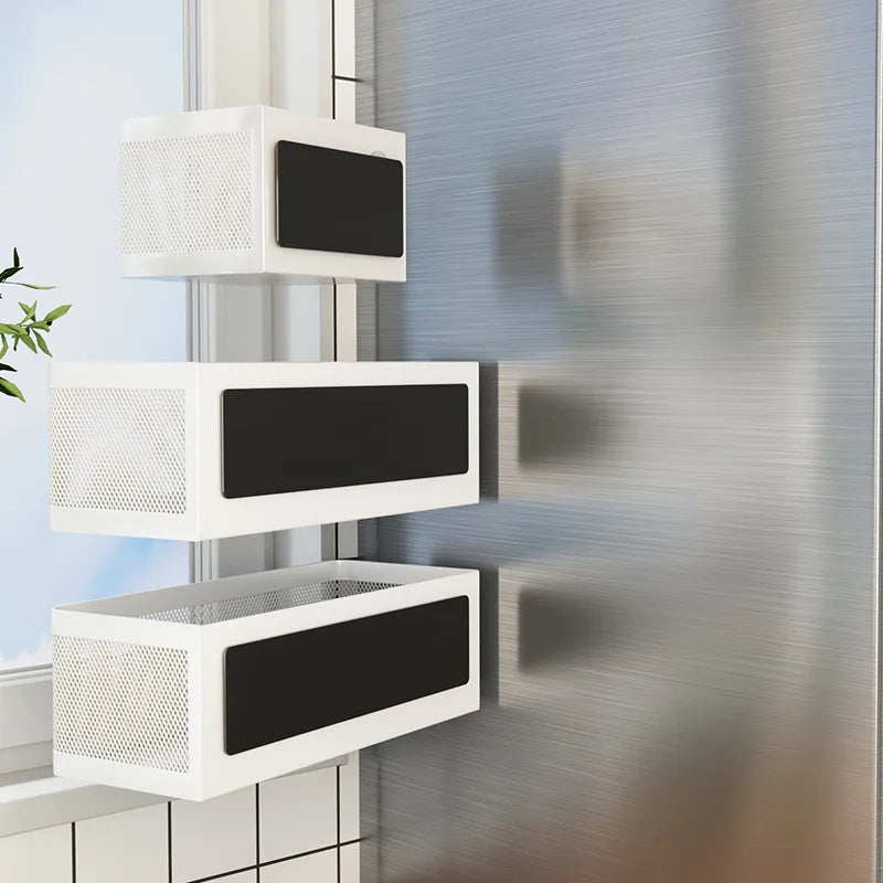 Magnetic Spice Rack, Easy To Install on The Side of Refrigerator/Space Saving Kitchen Organization Shelf Organizer for Cabinet