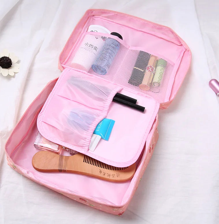 Waterproof Makeup & Toiletries Travel Bag for Women - Portable Cosmetic Organizer