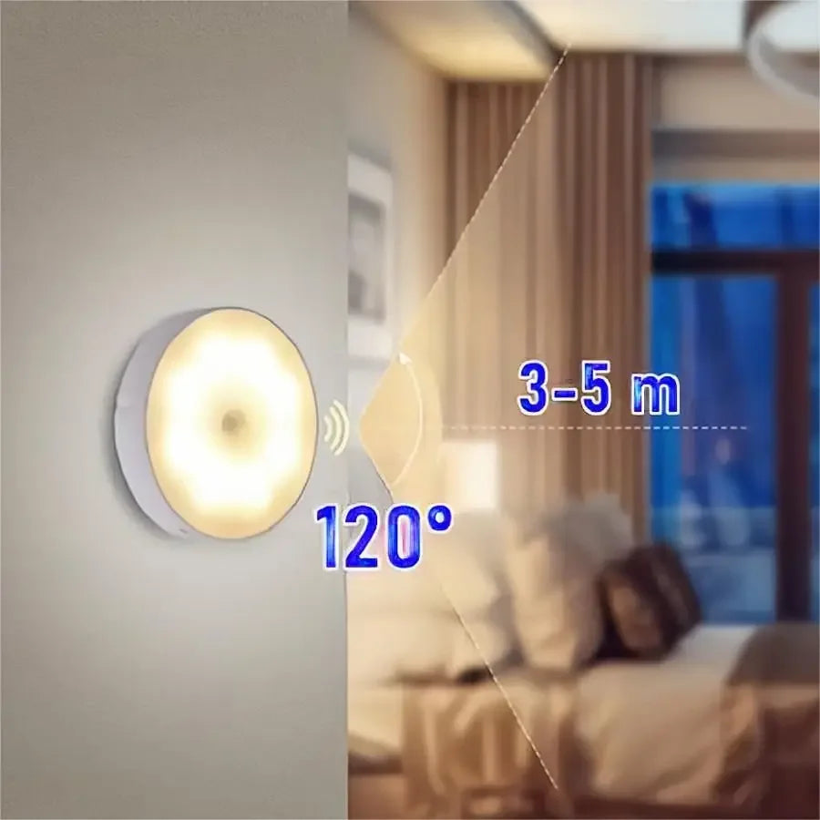 Motion Sensor Light Led USB NightLights Rechargeable Lamp for Bedroom Staircase Hallway Wardrobe Cupboard Night Lighting