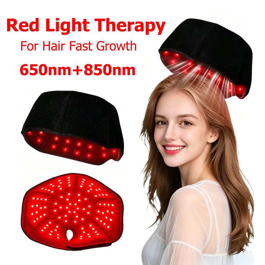 New Infrared LEDs 650nm&850nm Red Light Therapy Hair Growth Cap For Hair Regrowth Anti Hair Loss Relax Scalp Anti-inflammatory
