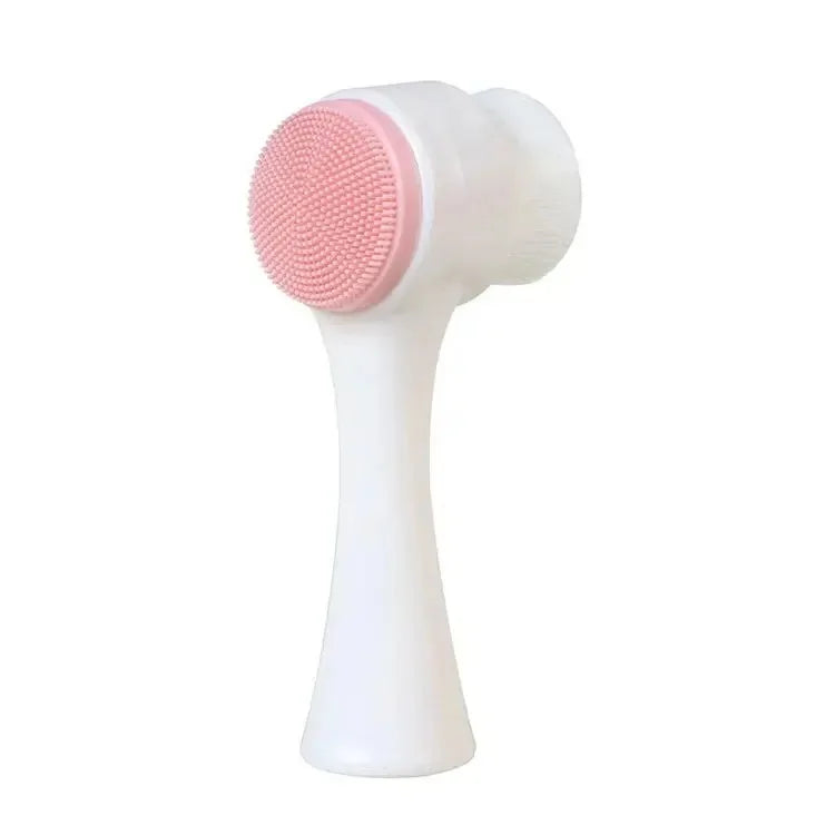 Double Sided Facial Cleansing Brush Manual Face Wash Brush Soft Bristles Silicone Exfoliator Deep Pore Cleaning Blackhead Remove