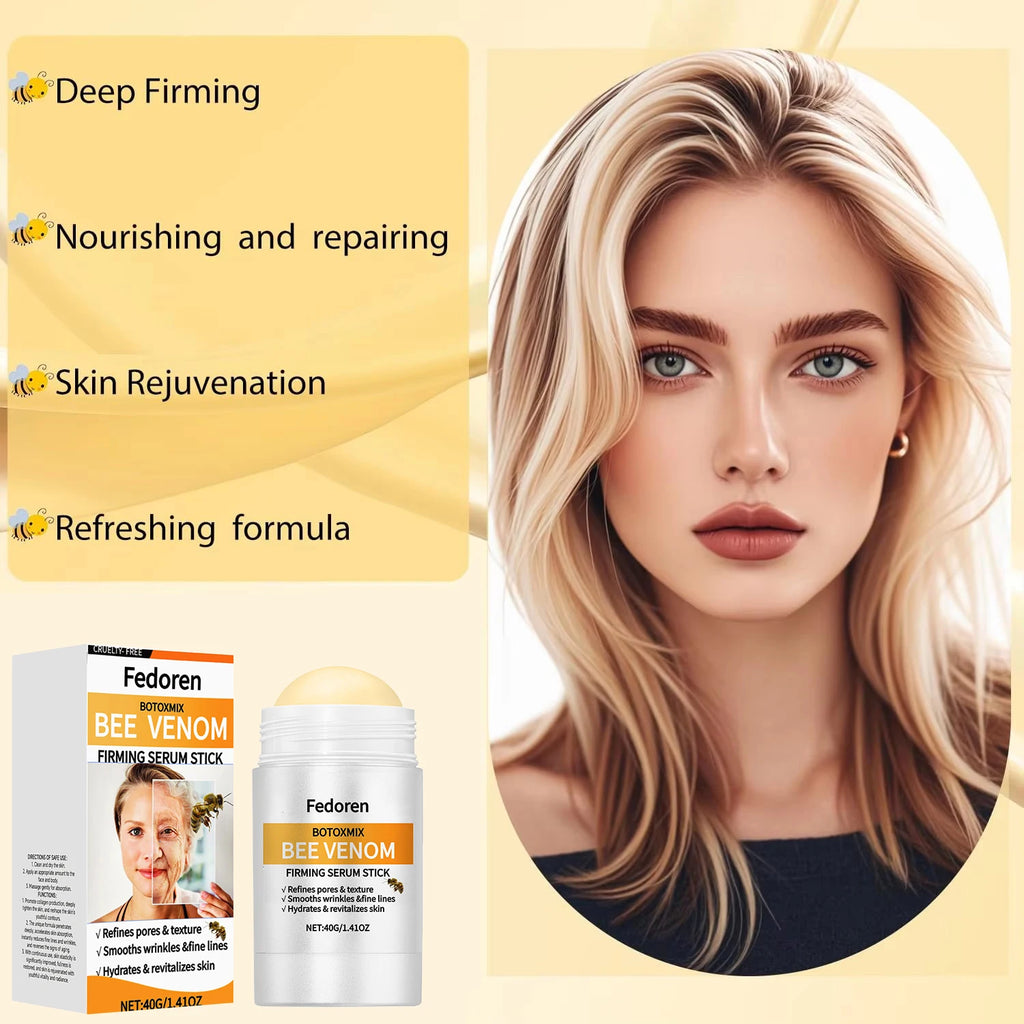 40g Bee Venom Brightening Face and Neck Cream Stick Moisturizing Facial Skin Firming Rejuvenation Neck Lift Stick Cream