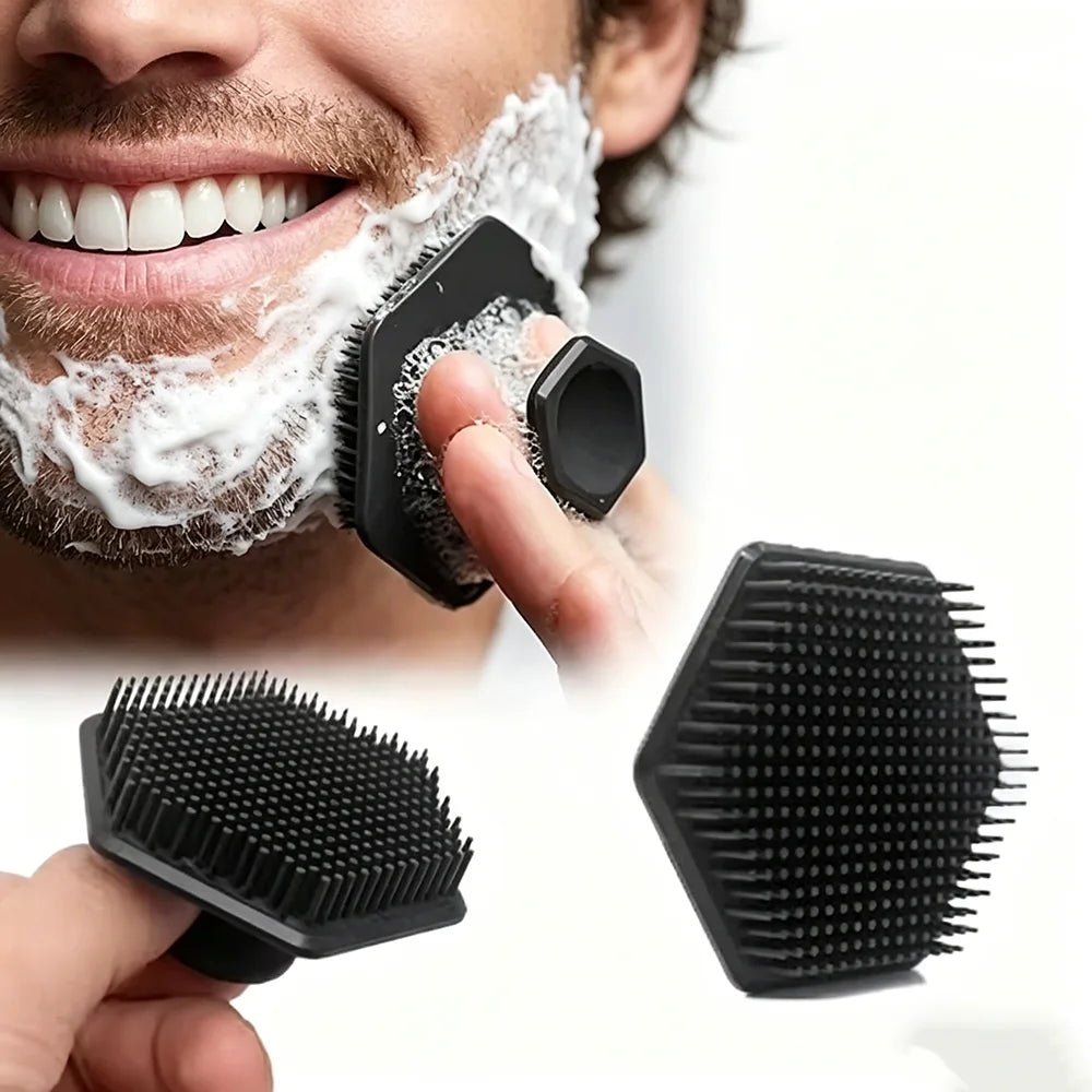Silicone Cleaning Brush Face Cleansing Scrubber Massager Manual Facial Cleansing Brush Exfoliating Gentle Beard Skin Care Tool