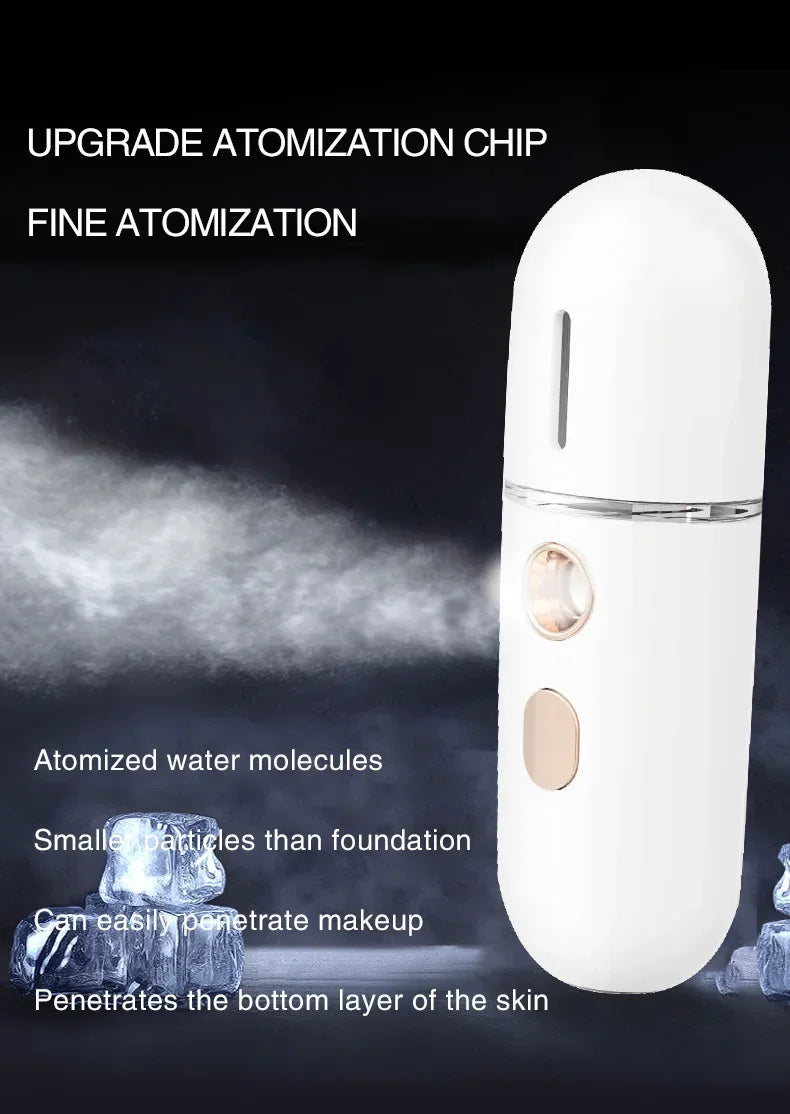 Facial Steamer Device Beauty Spray Hydrating Apparatus  Rechargeable Mini Portable Humidifier