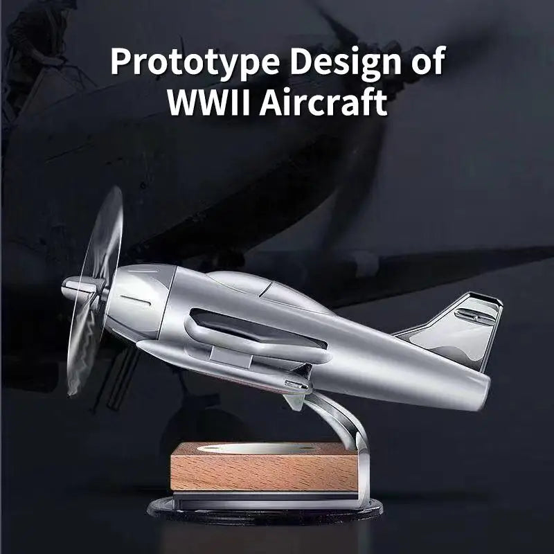 Essential Oil Diffuser With Solar Airplane Wooden Base Car Air Freshener Aromatherapy Long Lasting Fragrance Decorative Interior