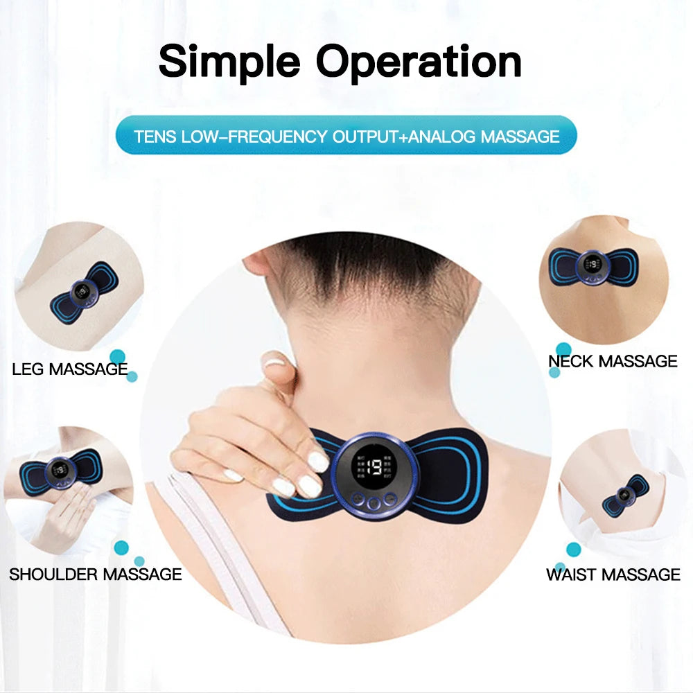 EMS Neck Massager Electric Neck Stretcher Cervical Muscle Pain Relief Shoulder Relaxation Massage Patch Mini Neck Massager Patch