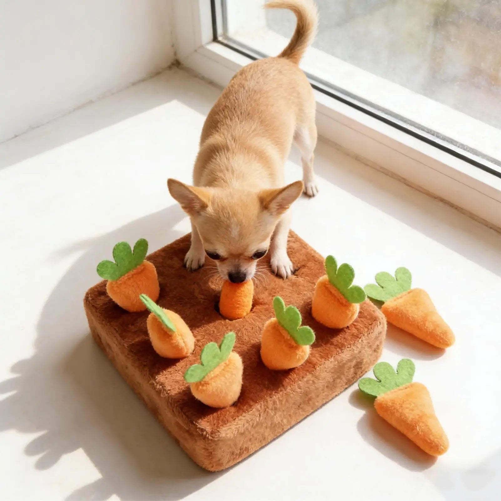 Snuffle Mat for Dogs Cats Puzzle Toy with Carrots for Small Medium Large Interactive Pet Stress Relief Dogs Chew Toys