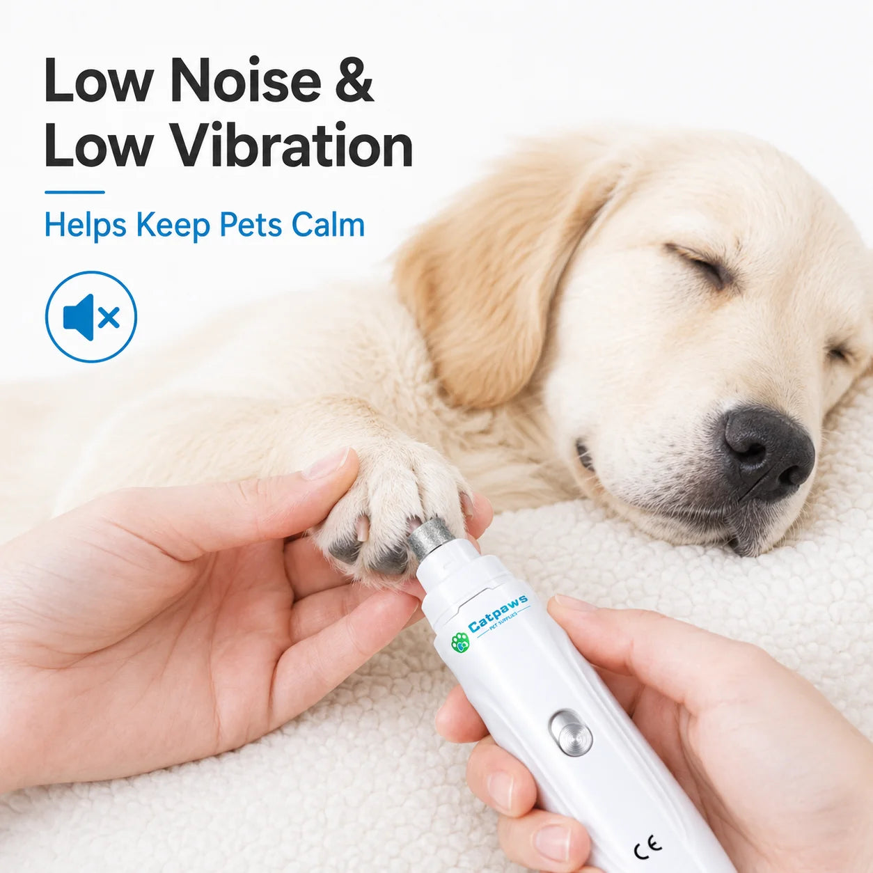 Pet Nail Grinder USB Rechargeable Low Noise Dog Cat Nail Trimmer Electric Paw Grooming Tool Portable Pet Nail Care File