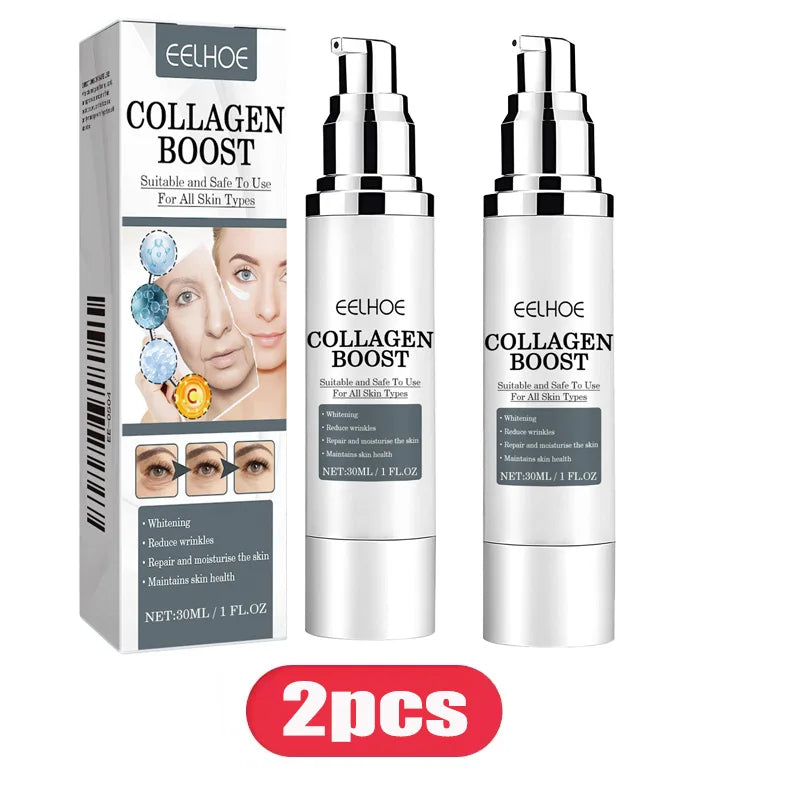 EELHOE Collagen Booster Face Cream Moisturizing Firming Skin Care for Women Reduces Wrinkles Fine Lines Hyaluronic Acid Skincare