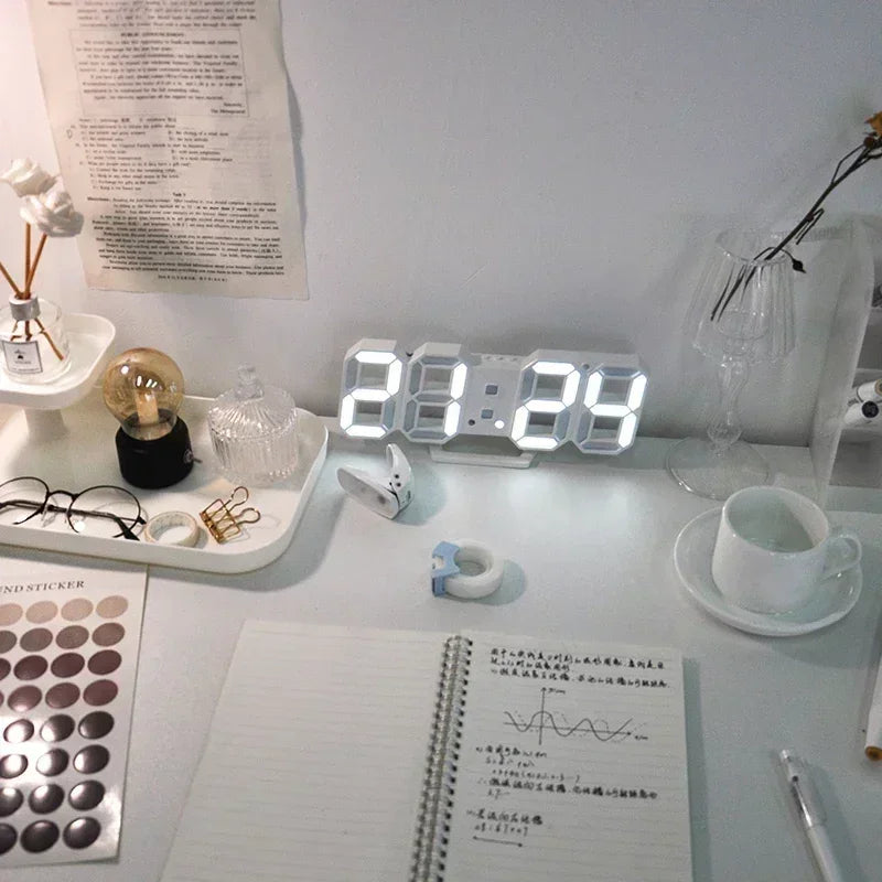Digital Clock Table Clocks Wall Decor Desk Watches LED Interior Living Room Modern Home Decoration Digital. Electronic Alarm