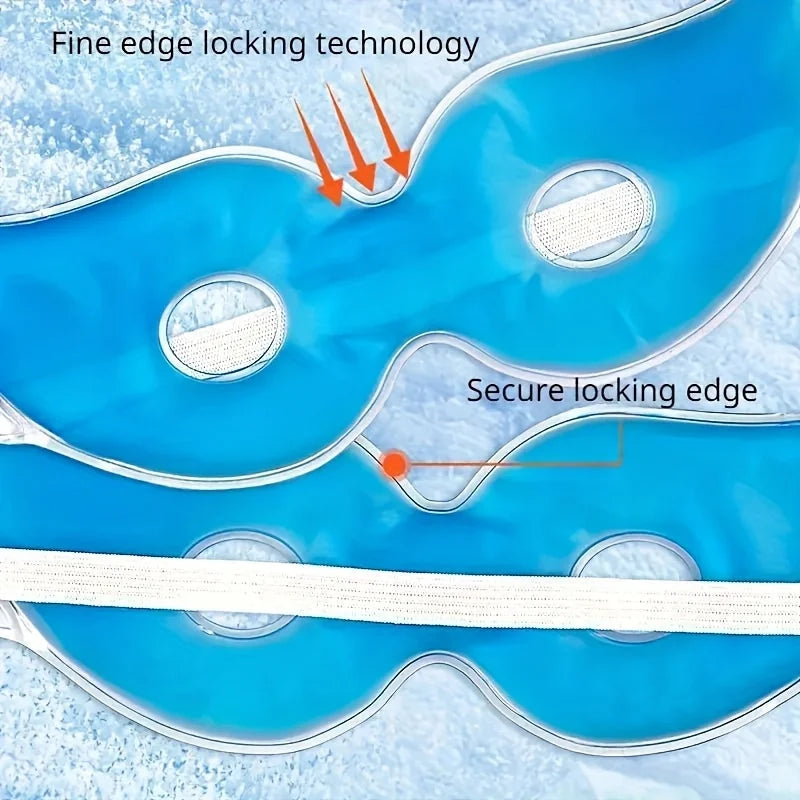 Gel Eye Mask for Cold & Hot Therapy, Reusable Cooling Eye Mask with Eye Holes, Reduces Puffiness, Dark Circles, Migraine