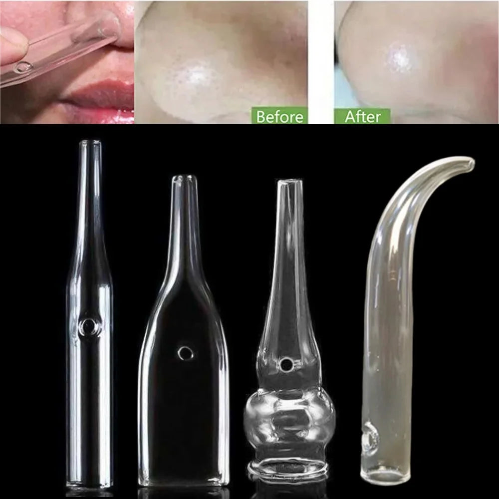 1Pc Vacuum Suction Tube Face Pore Cleanser Glass Pipes Blackhead Removal Extractor Beauty Machine Facial Skin Care Accessories