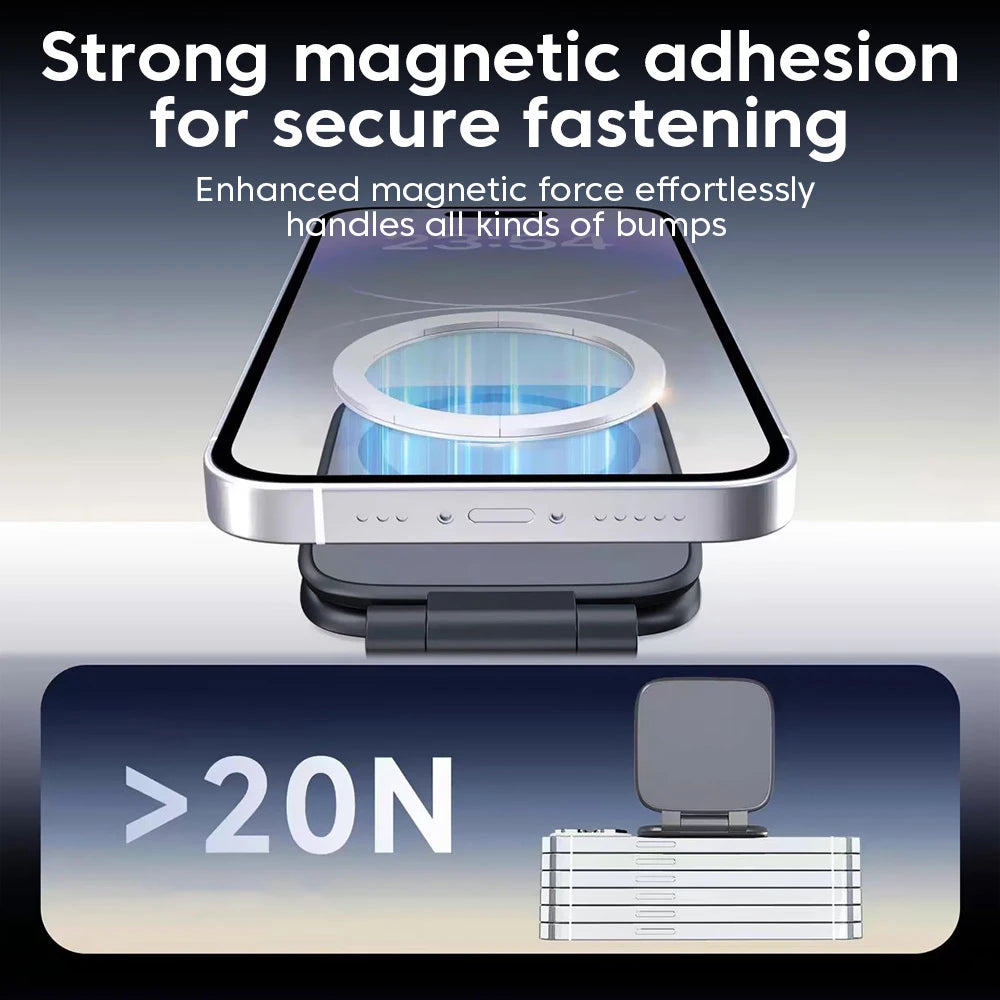 Ultrathin Car Magnetic Mobile Phone Holder Adjustable Foldable Anti-shake Vehicle Navigation Phone Universal Stand Accessories