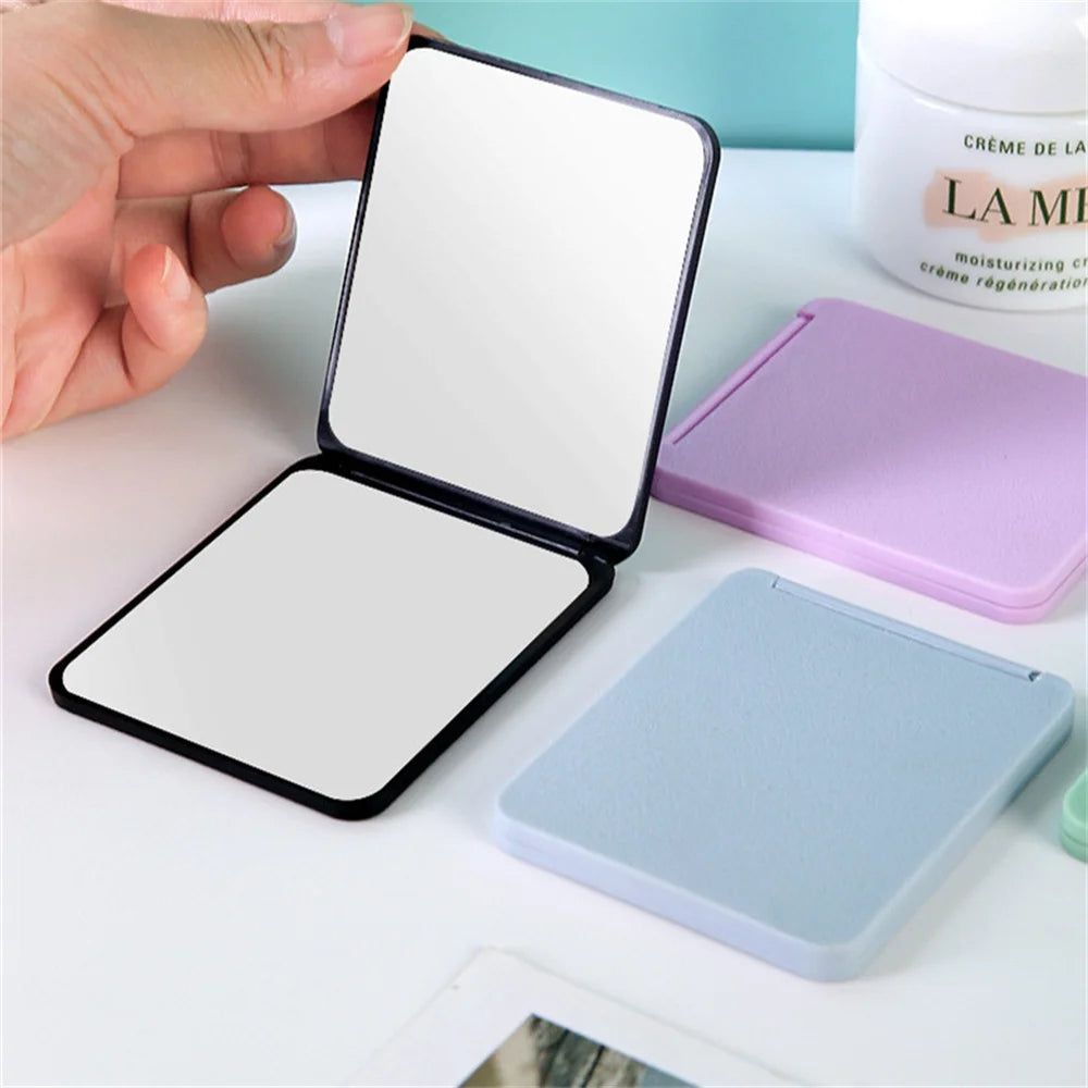 Folding Makeup Mirror High-quality Portable Makeup Mirror Single-side Creative Women Solid Color Makeup Mirror