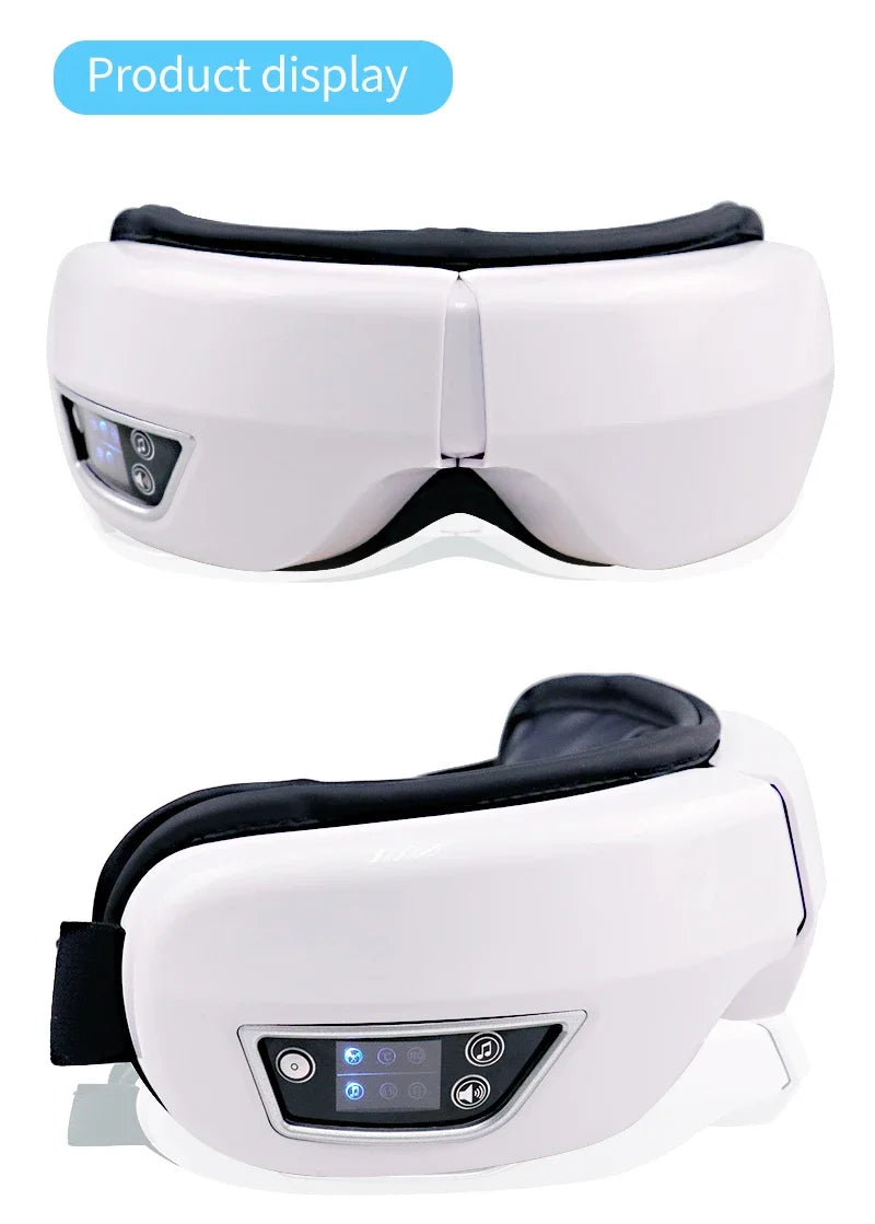 Eye Massager with Heat Vibration Eye Mask Bluetooth Music Airbag Care Device for Eye Strain Relief Dry Improve Sleep Facial