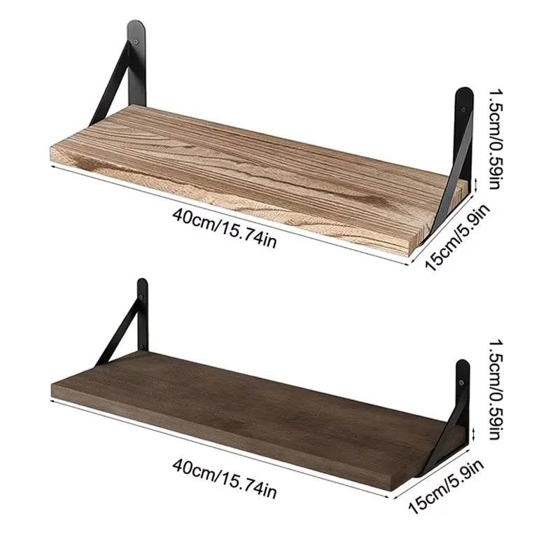 Floating Shelves for Wall Bookshelves Wall Mounted Wood Shelf for Living Room Bathroom Bedroom Kitchen Home Decor Clothing Rack
