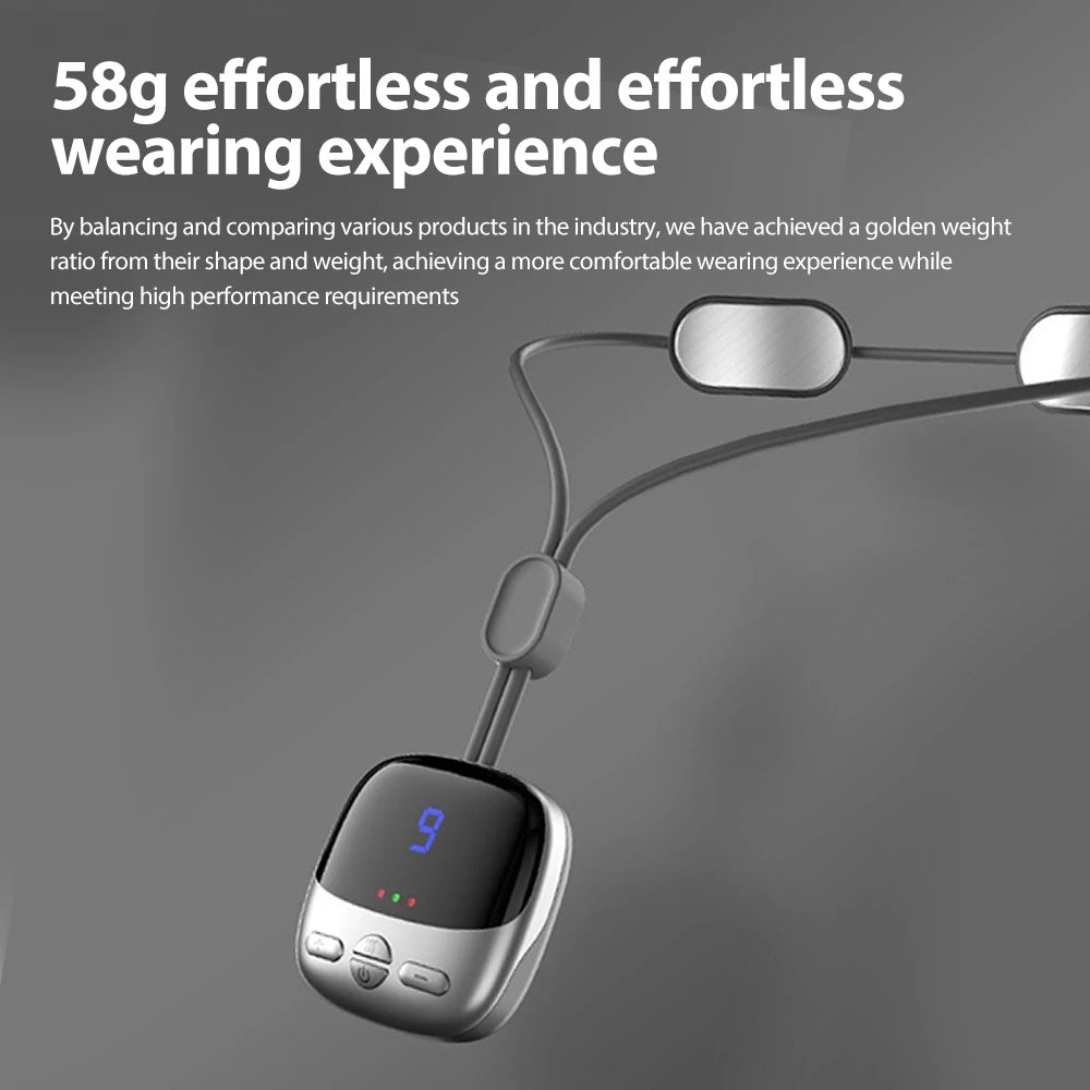 Mini Hanging Neck Massager Portable Muscle Stimulator Hot Compress Pulse Neck Massager Rechargeable Cervical Spine Massager