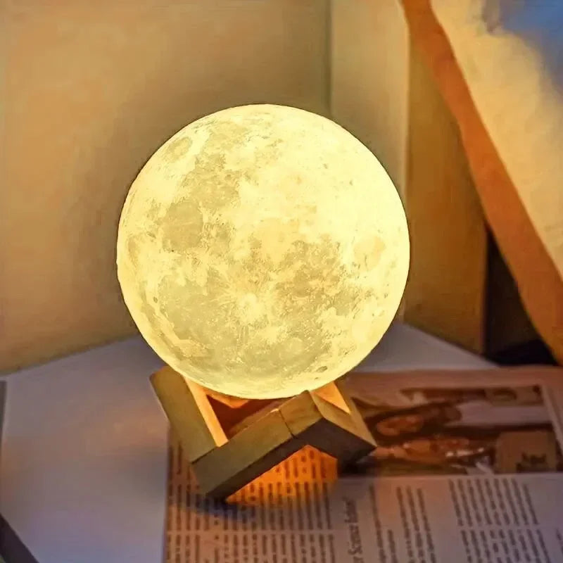LED 8cm Moon Lamp Night Light Galaxy Night Light Art Painting Graffiti Birthday Gift Bedroom Living Room Decoration