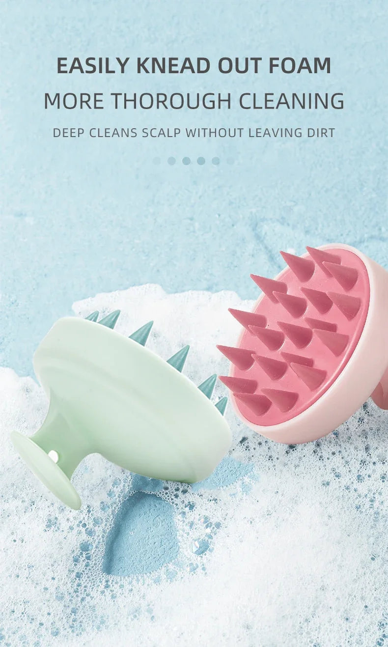 2-in-1 Silicone Scalp Massager & Shampoo Brush - Painless Hair Growth Stimulator for Shower, Gentle Head Spa Tool