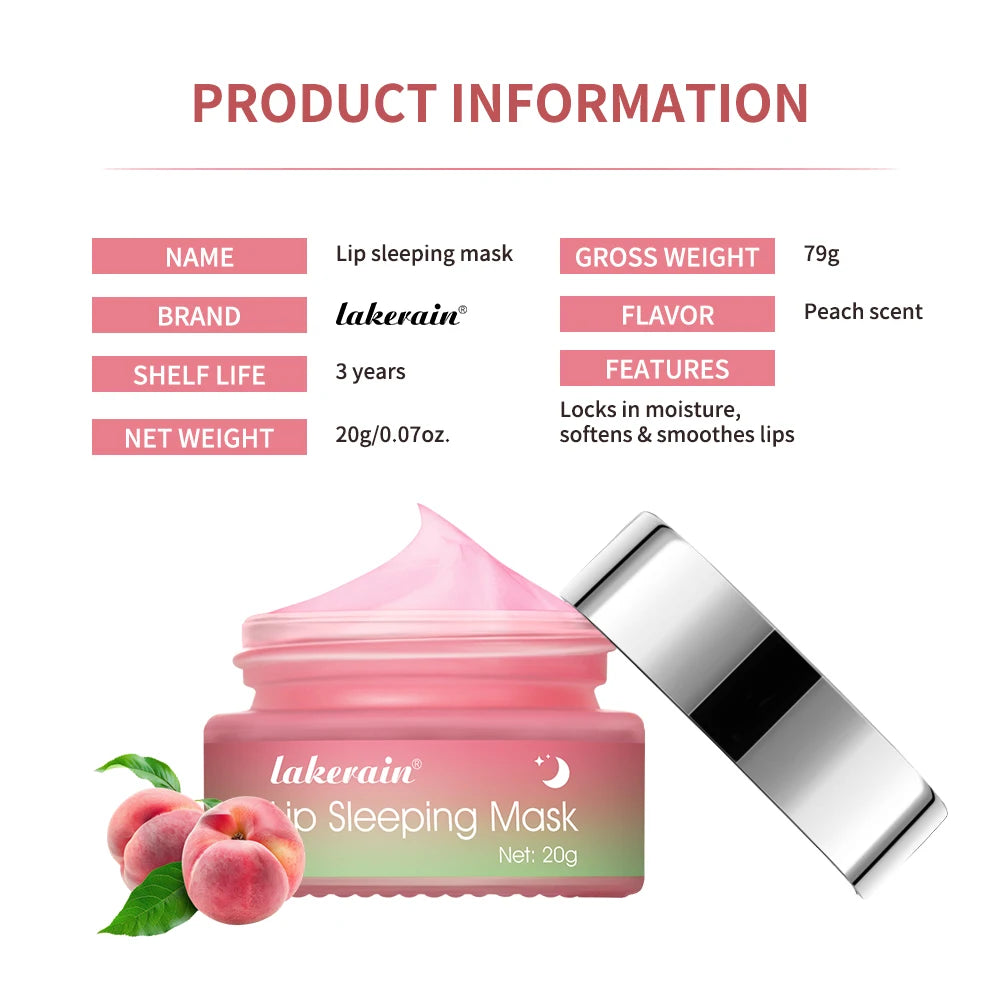 Lakerain Moisture & Collagen Booster Lip Sleeping Mask - Treatment to Restore, Hydrate & Plump Dry Chapped Lips