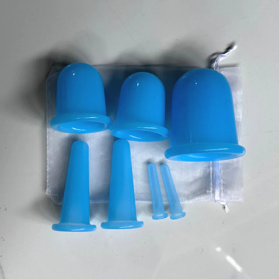Silicone Vacuum Cupping Massage Jars Anti Cellulite Massage Facial Suction Cups Face Neck Lift Skin Scraping Guasha Anti Wrinkle