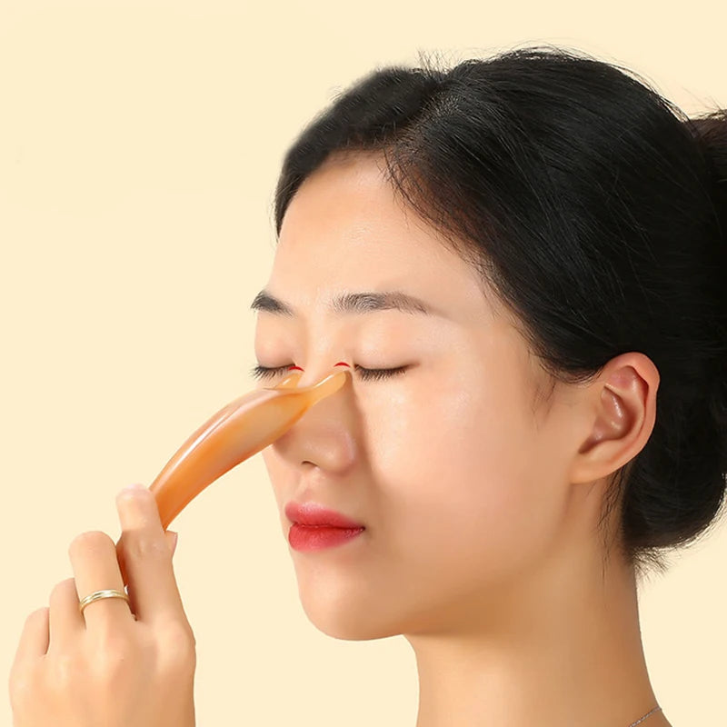 〔San〕 Resin Face Lifting Scraping Massage Nose Lifting Massage Y-shape Guasha Massage Reduce Puffiness Meridians Tool