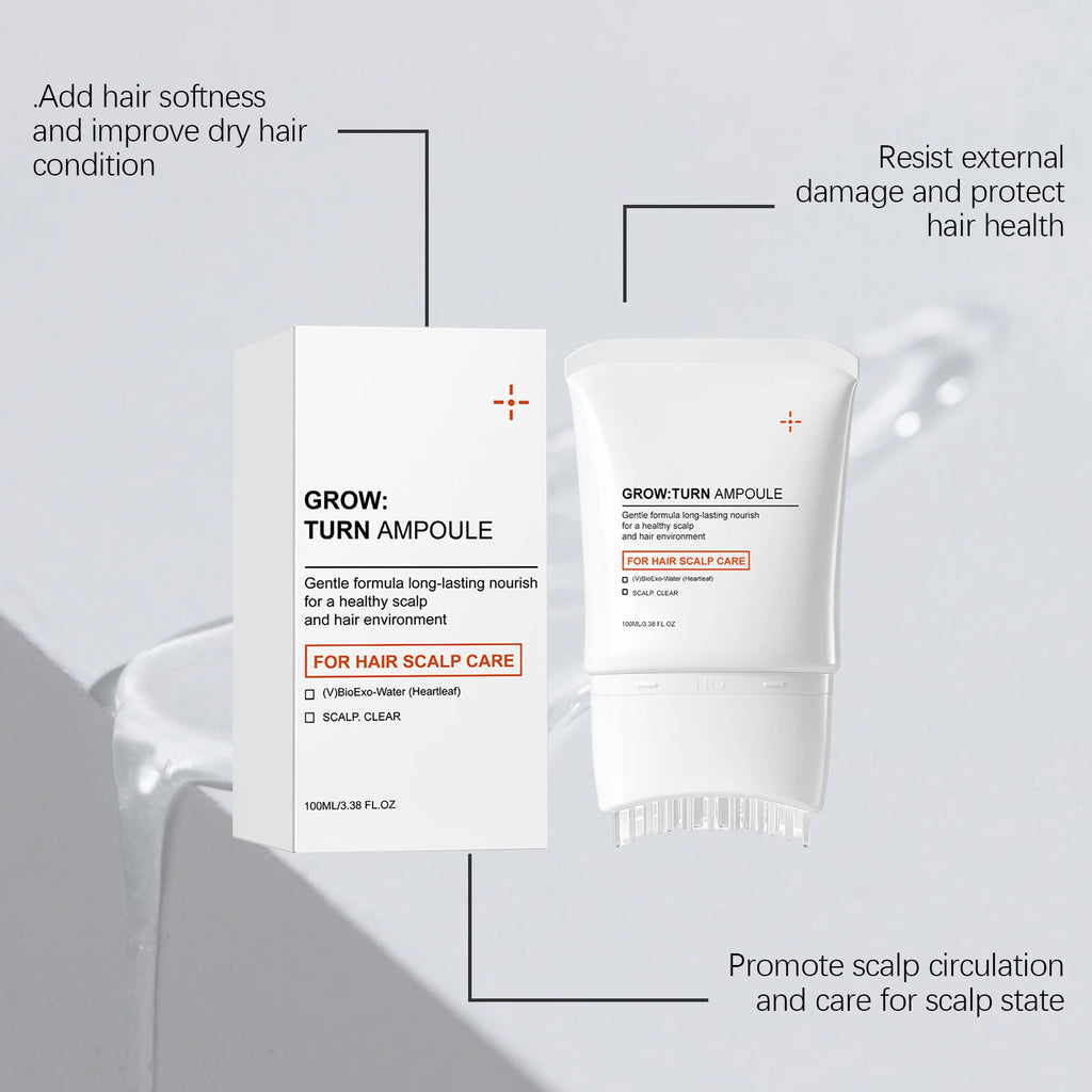 Scalp Care Serum with Built-in Massager Brush Nourishing Treatment Promotes Hair Growth & Reduces Hair Loss Repair Damaged Hair