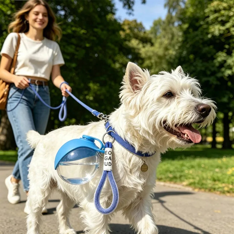 Dog Water Bottle Outdoor Travel Portable Pet Drinking Bowl Hanging Lanyard Puppy Walking Anti-leak Water Feeder Bowl