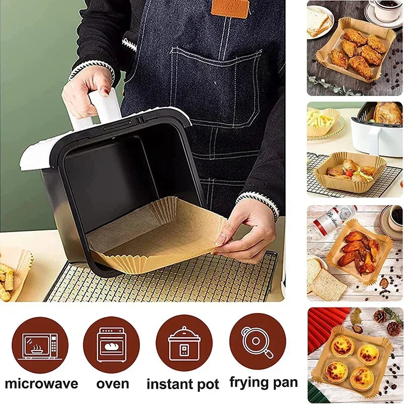 Accessories for Air Fryer Accessories Non-Stick Parchment Paper Liners for Deep Fryer Baking Sheets for Healthy Cooking for Roas